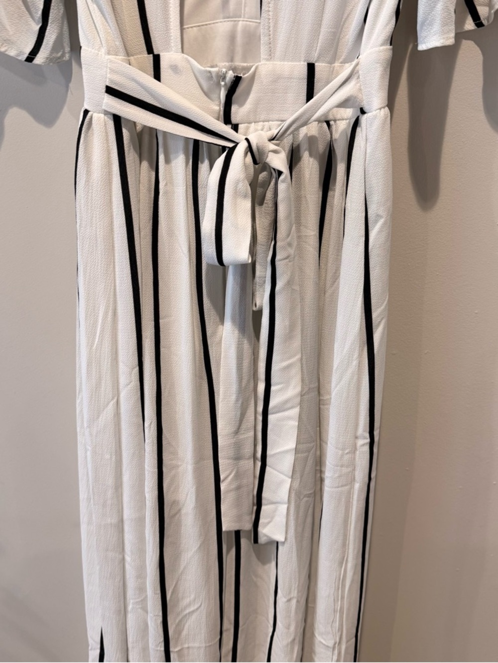 Crystal Doll White & Black Striped Walkthrough Romper - Picture 8 of 10